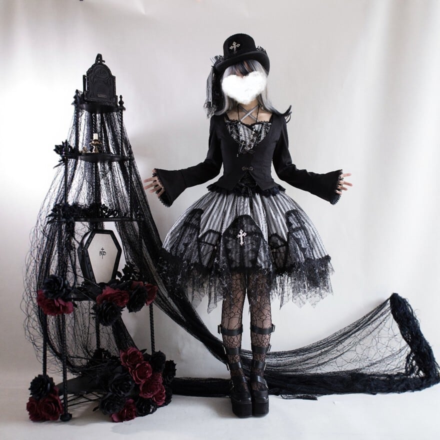 棺魔師の教会モチーフ3点セット｜修道女風で静謐ゴスロリ上下完成
