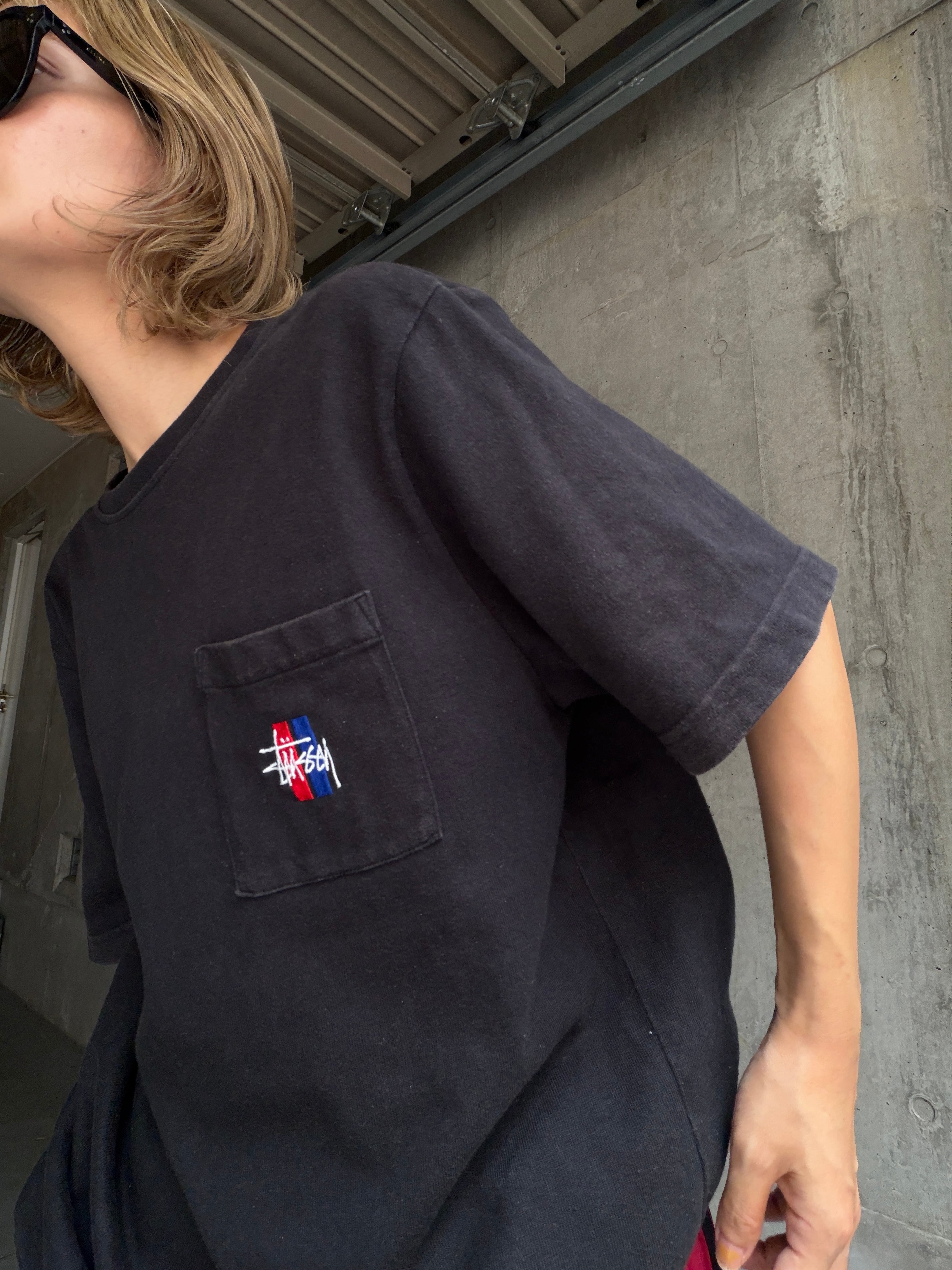 (CS2512)STUSSY heavyweight embroidery logo T-shirt