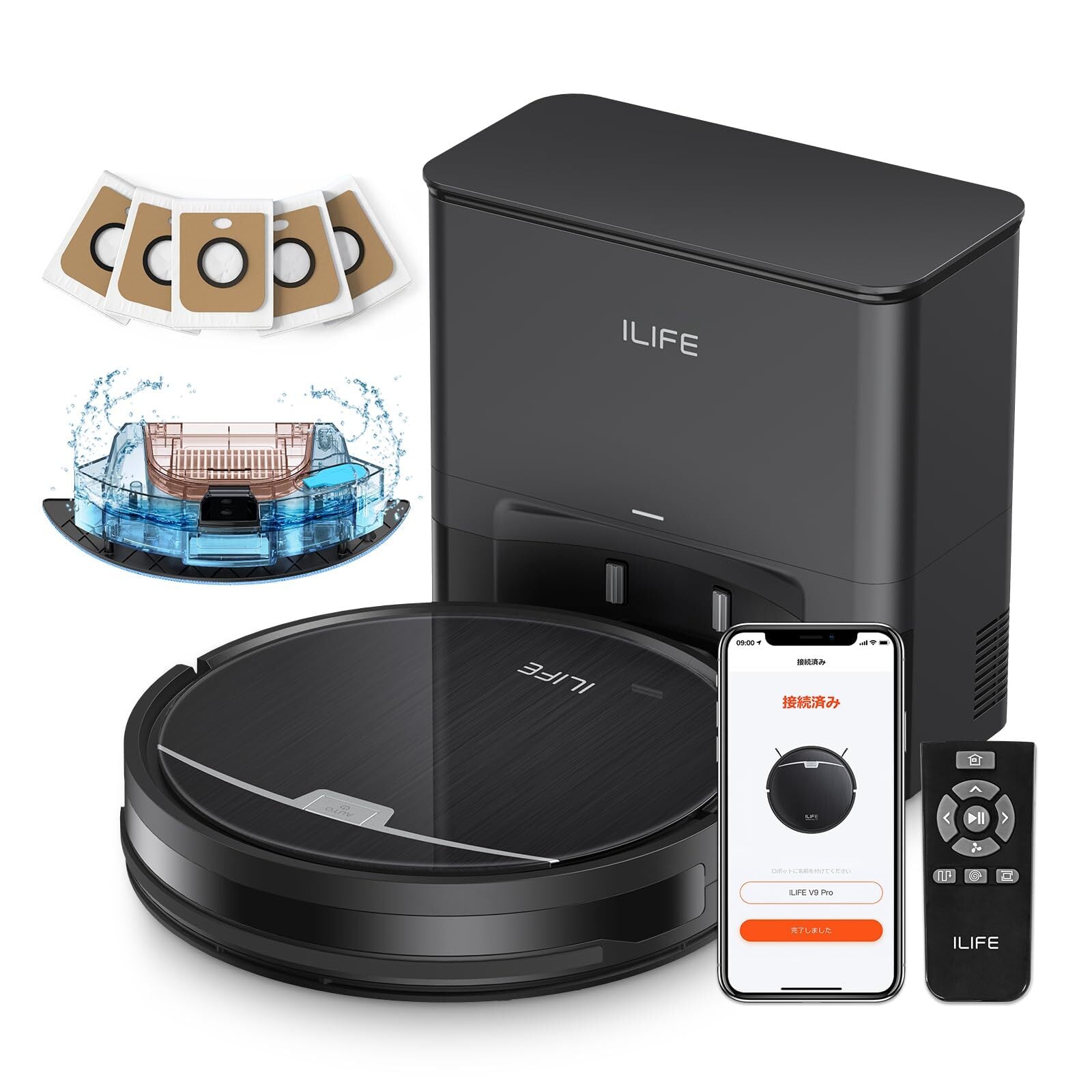 AI全自動掃除機 ロボット掃除機 6000pa強力吸引障害回避 水拭き 自動