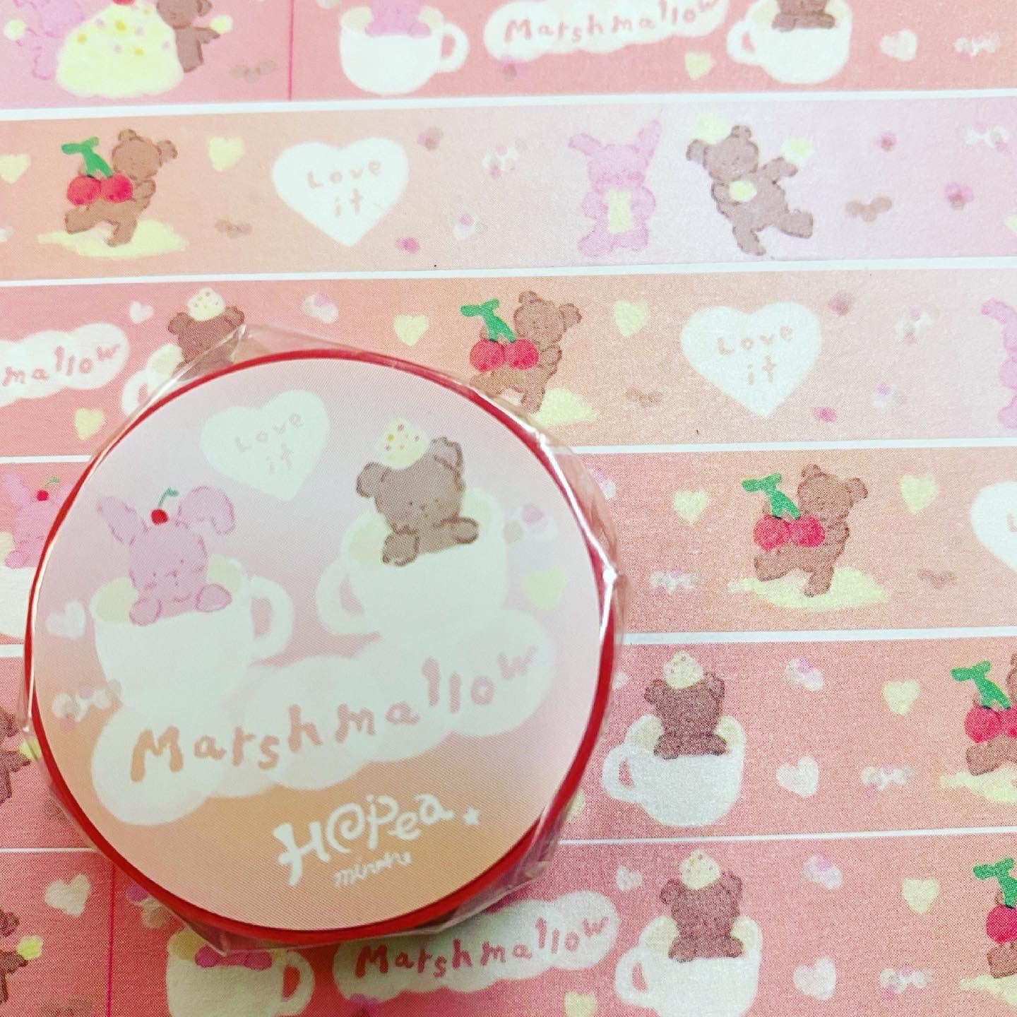 hopea×ヨハク社 marshmallow bear&rabbit 15mmマステ YO09