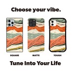 受注生産 iPhoneケース オレンジとグリーンの地層アート｜抽象柄 PABS073A