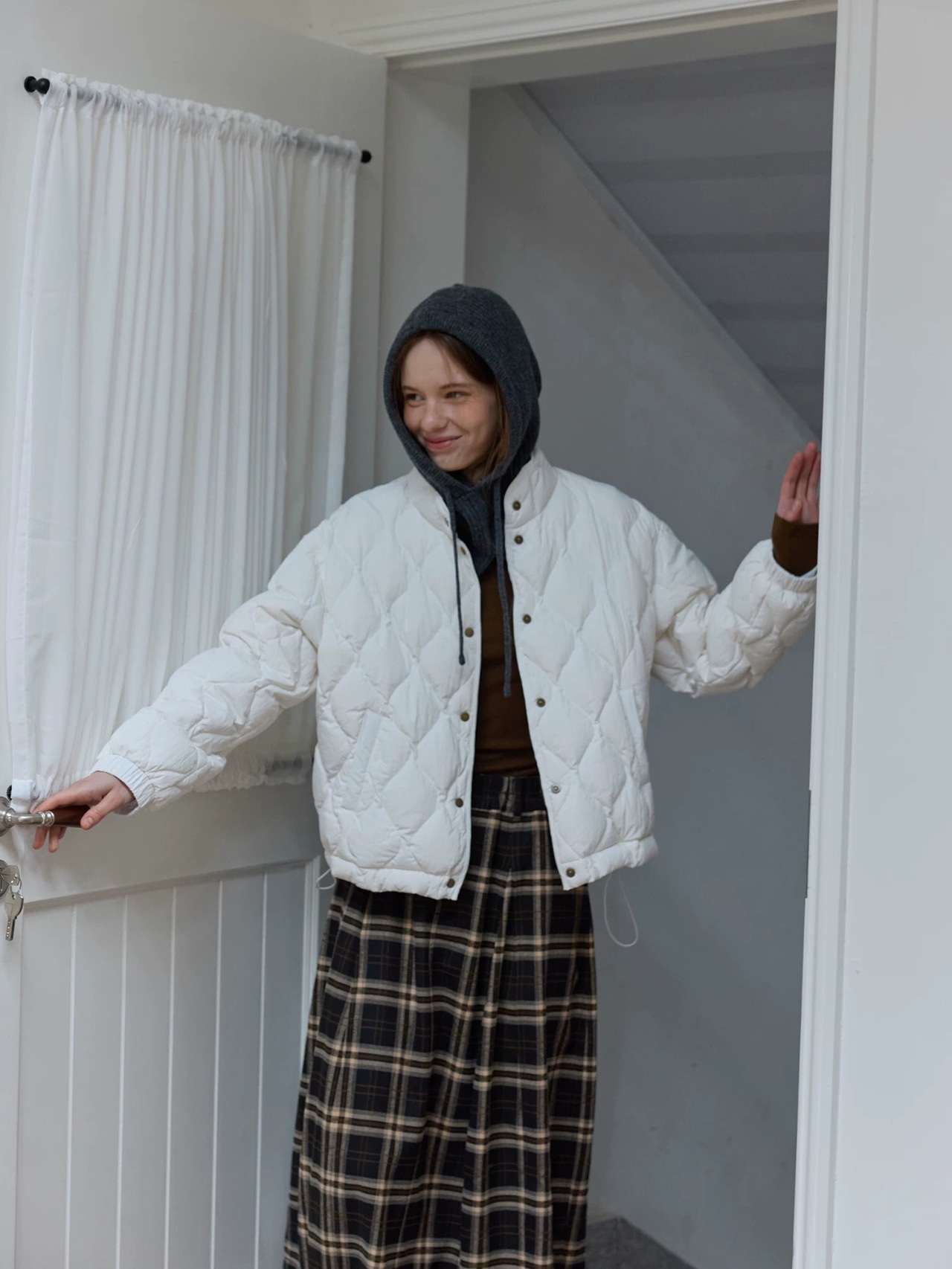 Bourgeon Vintage Check Tucked Skirt F0821