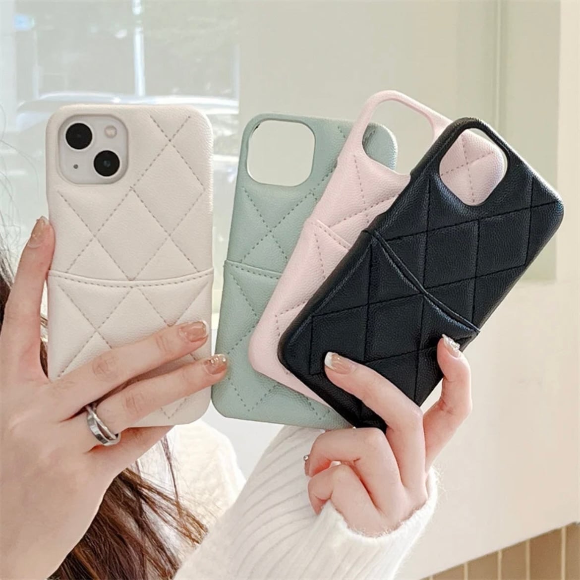 A446】Diamond shape check iPhonecase iPhoneX/XSケース ...