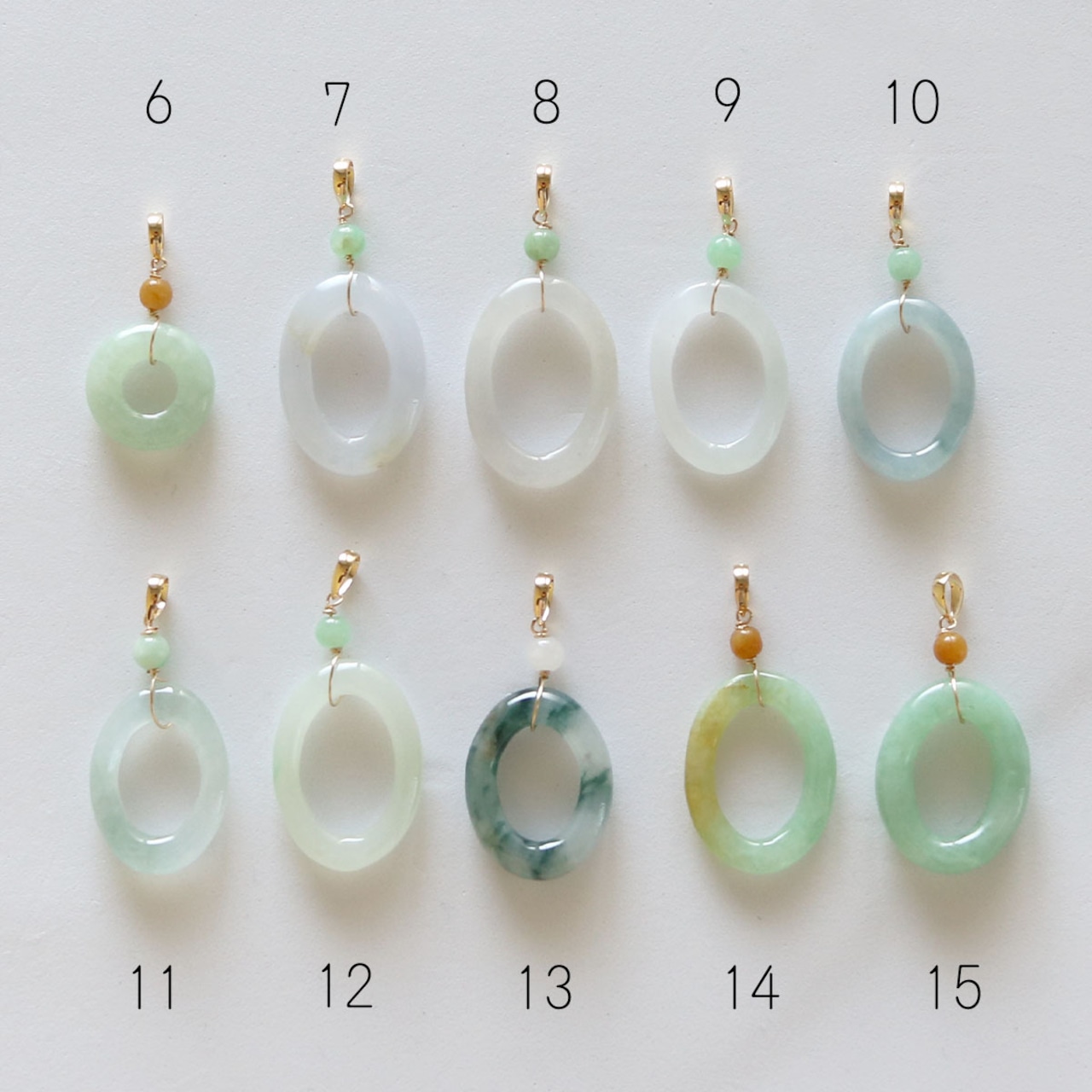 キュートなお守りに！ K18 ペンダント トップ 環飾翠シリーズ  A貨翡翠 jd_pt1006