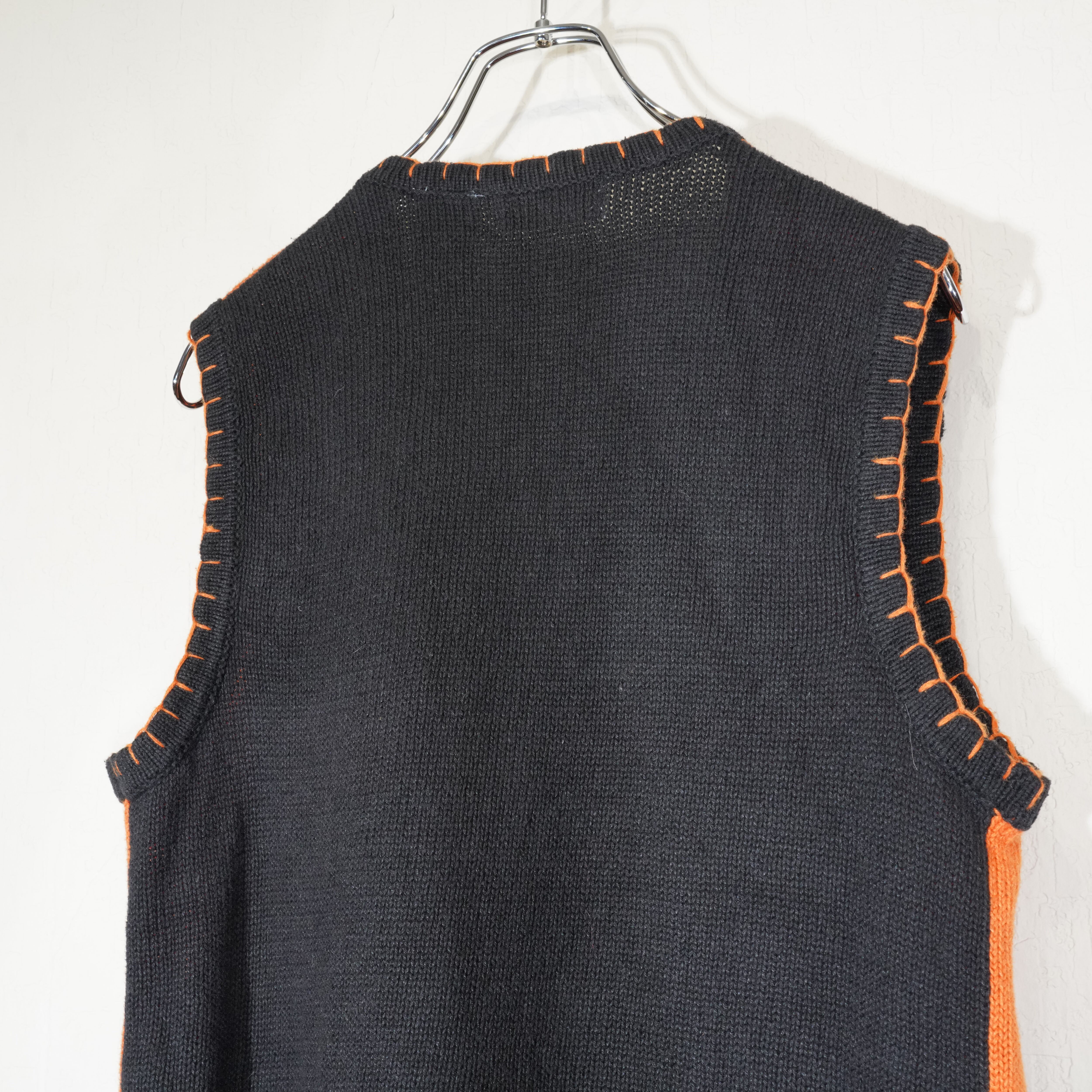 USA VINTAGE HALOWEEN EMBROIDERY DESIGN KNIT VEST/アメリカ古着 ...