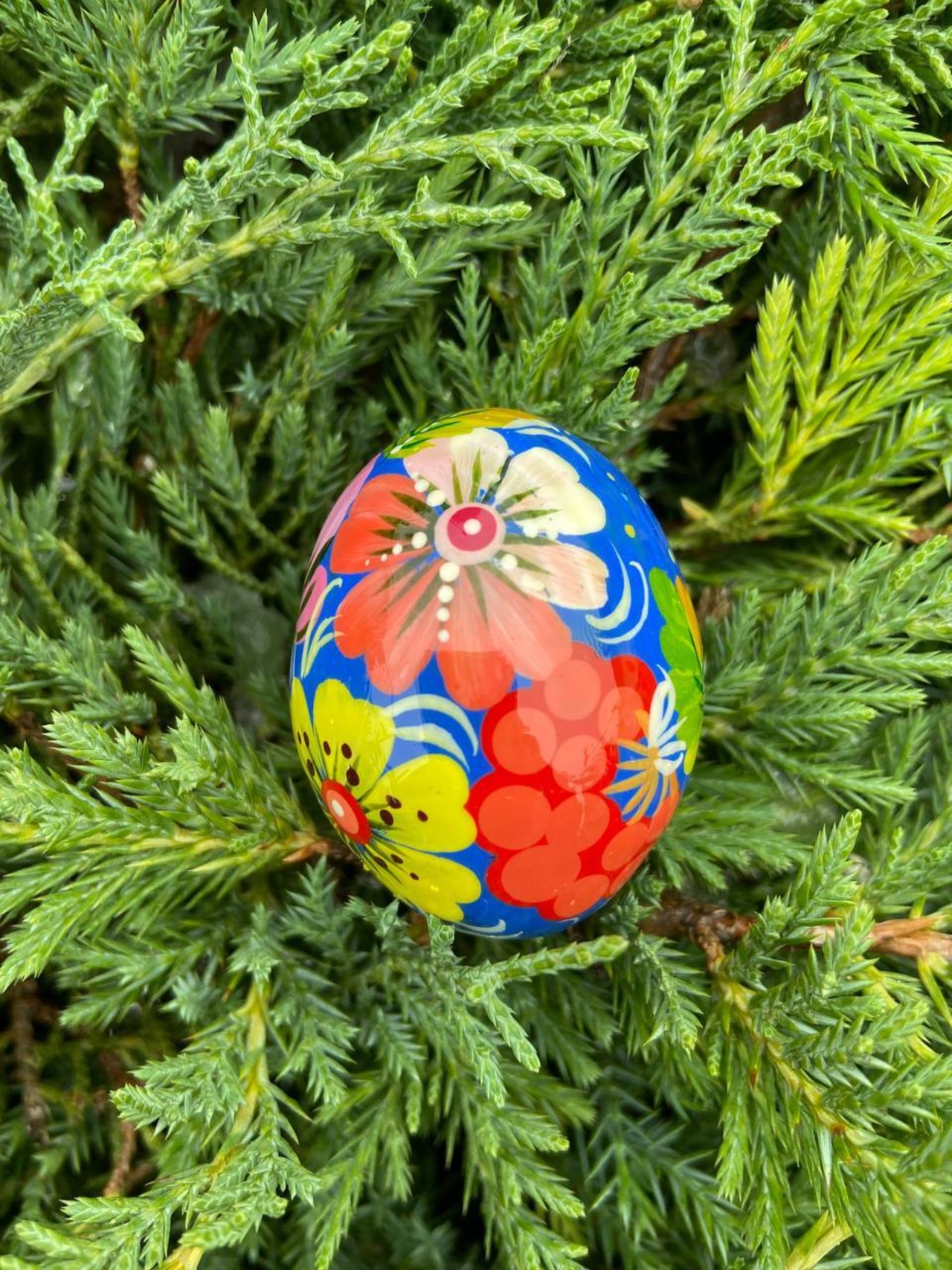 ペトリキウカ塗りのイースター・エッグ 4cm　ホメンコ作 - 2