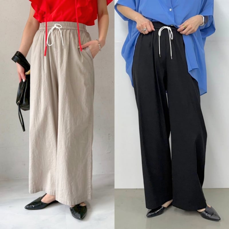 【 cafune; 】cotton linen wide easy pants