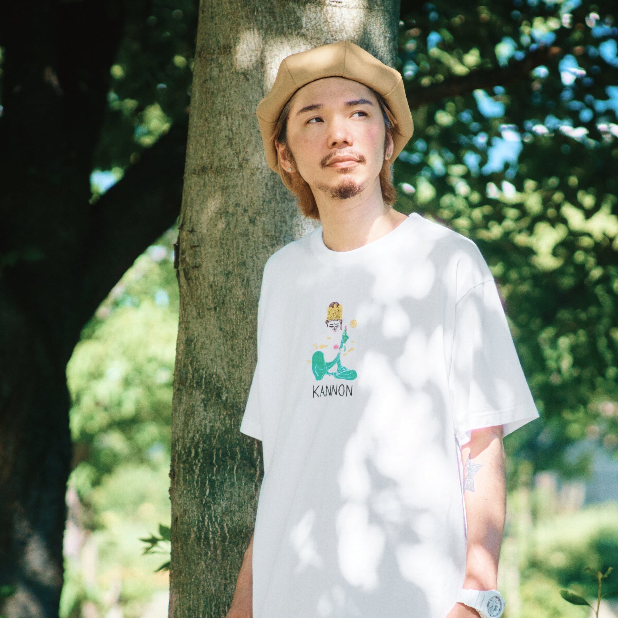 如意輪観音 Tシャツ (刺繍)ブラック 6.2oz | BOSATSU BRAND｜ボサツ