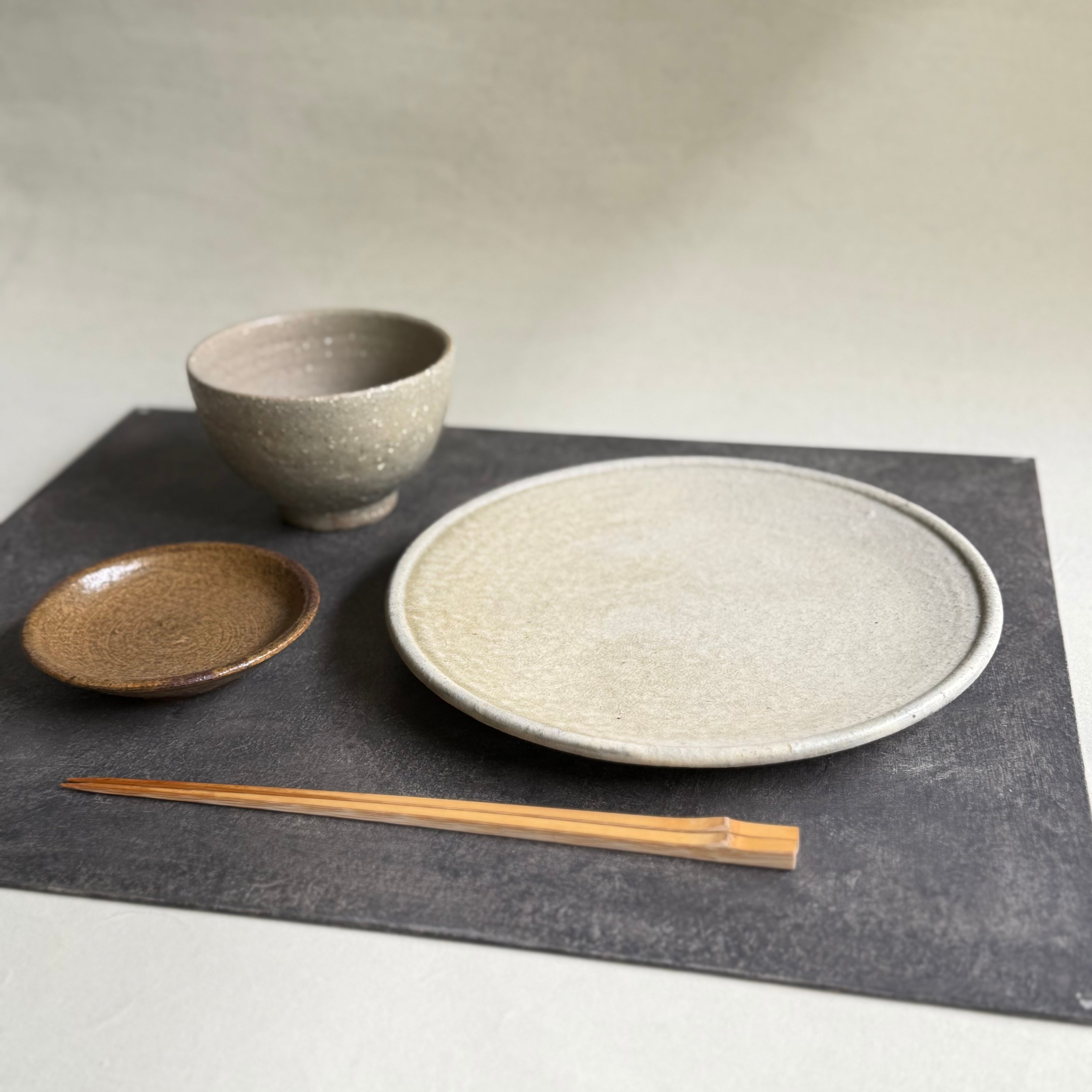 叶谷真一郎 7.5寸玉縁皿 灰粉引 | gallery 一白