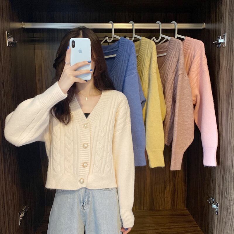 セーター カーディガンジャケット ルーズスプリングオータムスタイルスタンダードニット レトロ 春物 秋物 試着室49199044525