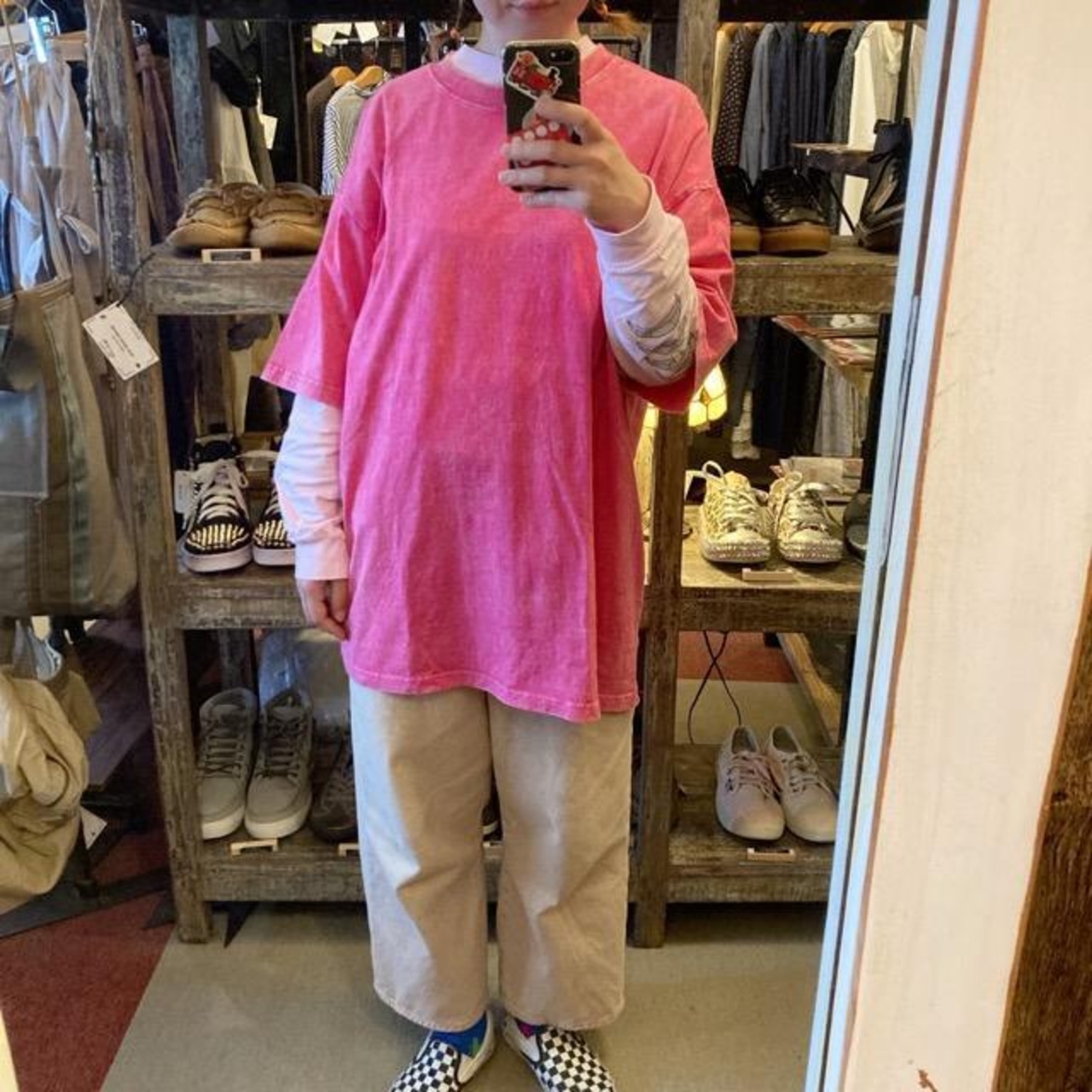 BIGウォッシュTシャツ　ピンク