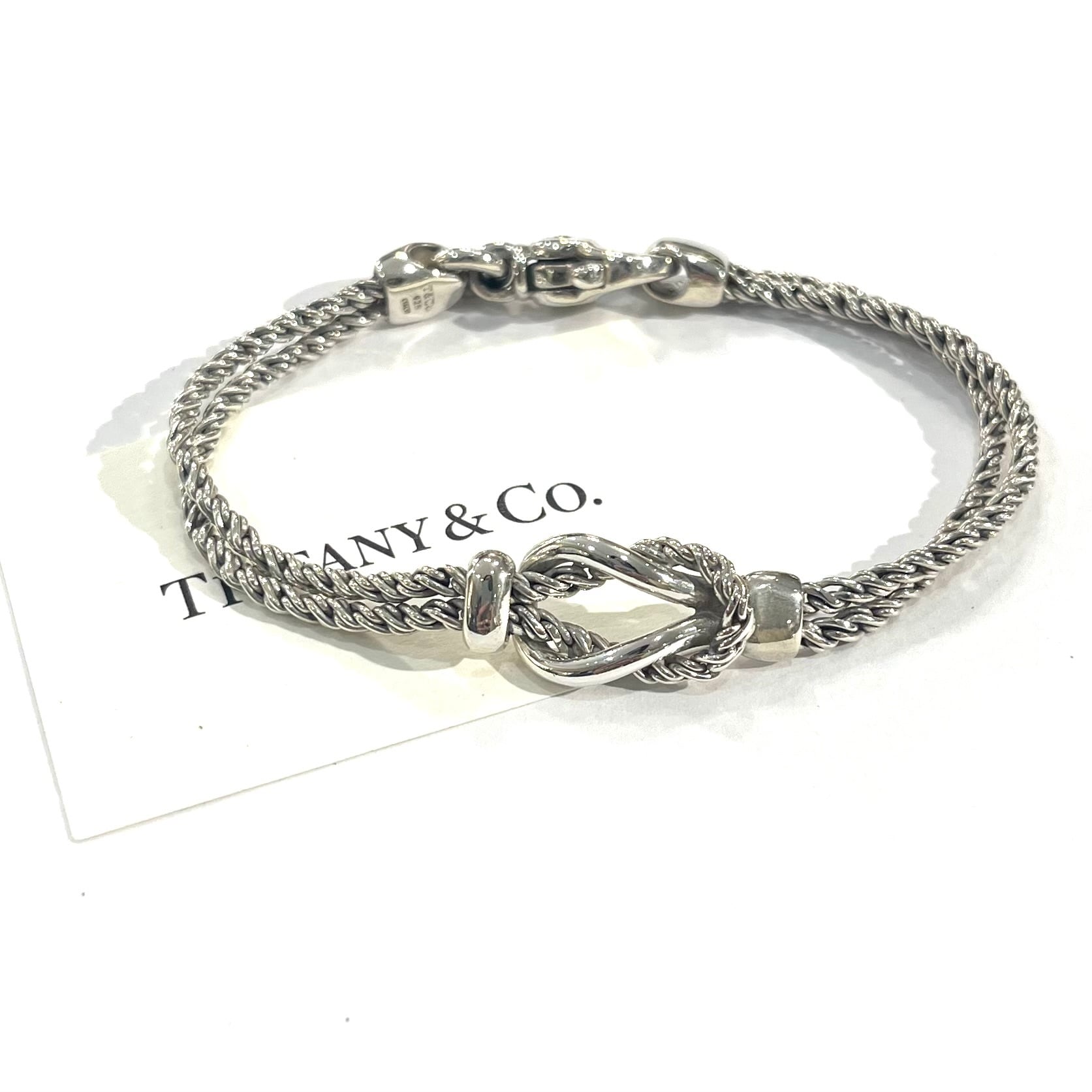 美品 OLD TIFFANY&Co シルバー925 ロープチェーン ブレスレット 希少【TIFFANY&CO.】 2535ティファニー アンドコーダブルロープ