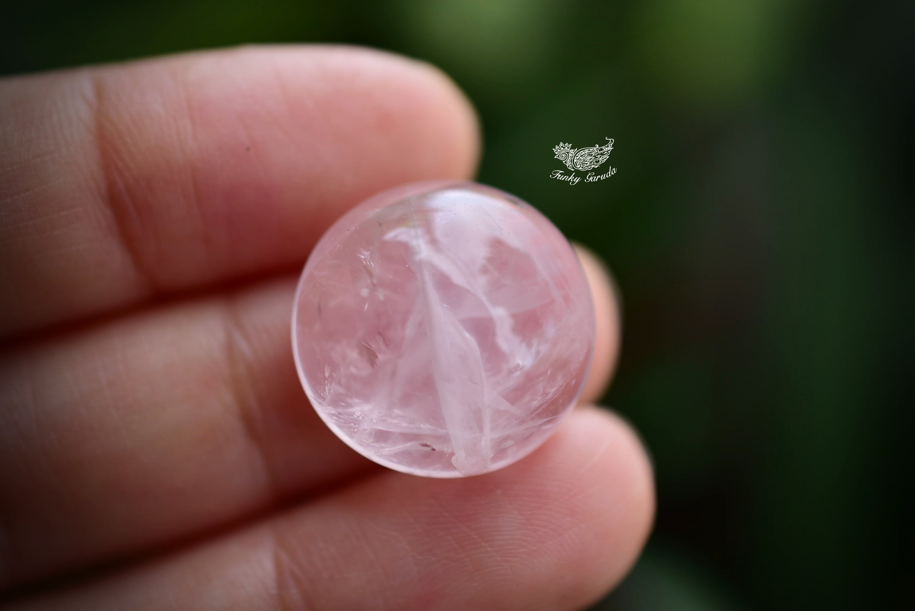 高品質☆丸玉ローズクォーツ ルース s246 | Funky garuda Stone