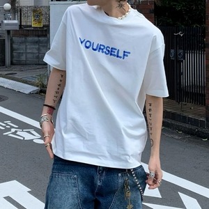 ハンドペイントライクメッセージロゴTシャツ 2col   A00393
