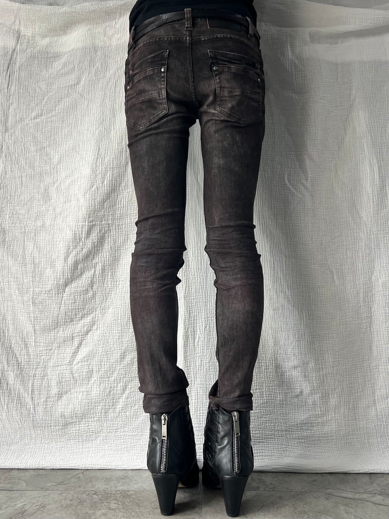 "TORNADO MART" Wine Red Dusty Skinny