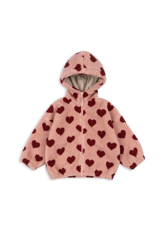 JODY TEDDY HOODIE GRS COEUR MELLOW【Konges Sloejd  コンゲススロイド】アウター　ハート　もこもこ　フード