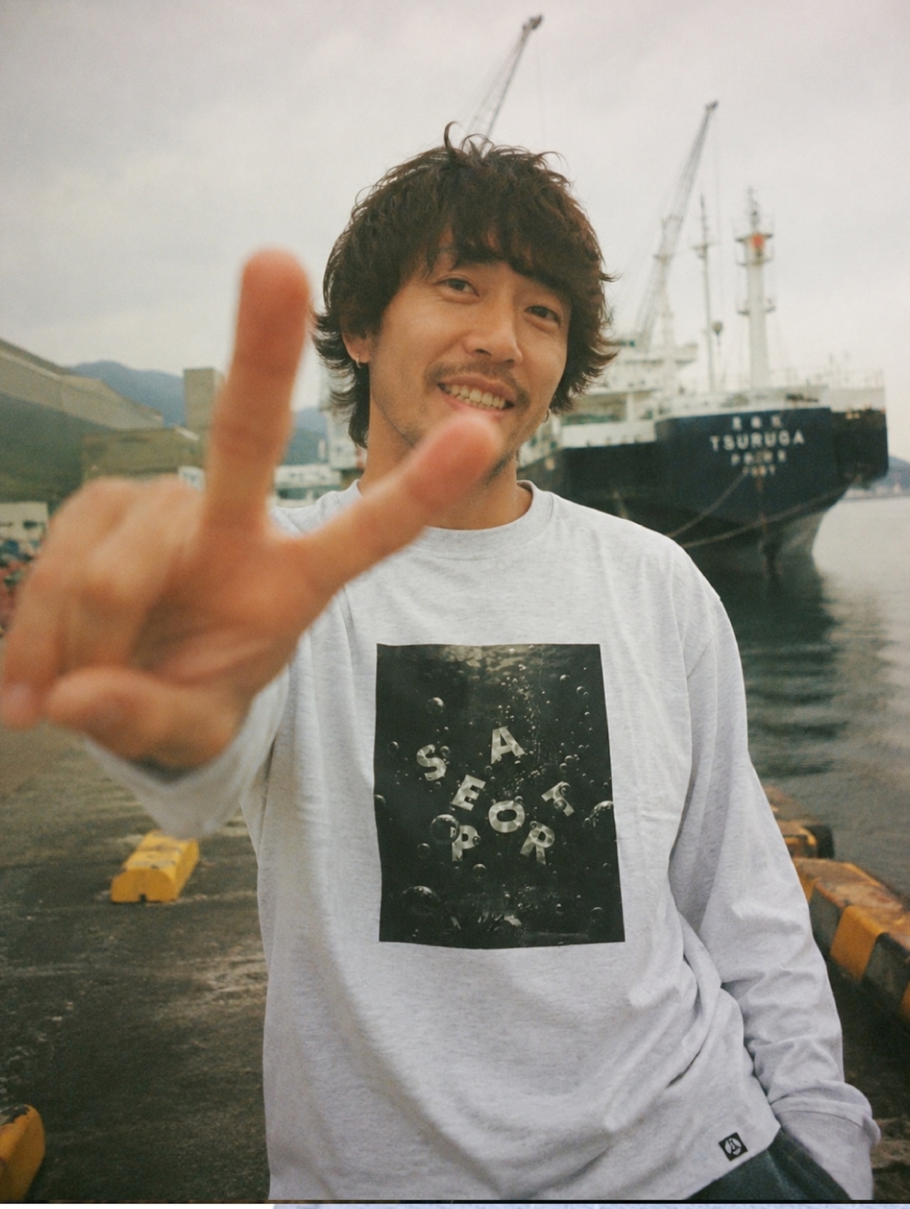 【SUNKEN LETTERS L/S TEE】SILENT DEPTH(Mix Gray) 画像3