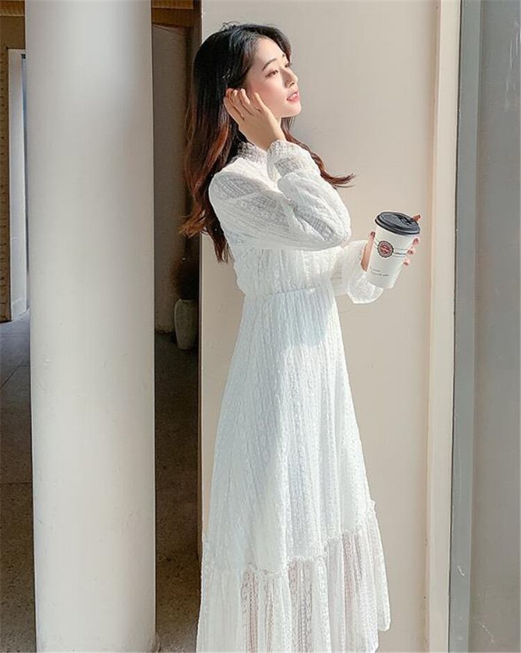 穿きやすく使いやすい INSスタイル フレンチスタイル 伸縮性ウエスト レース 中・長セクション