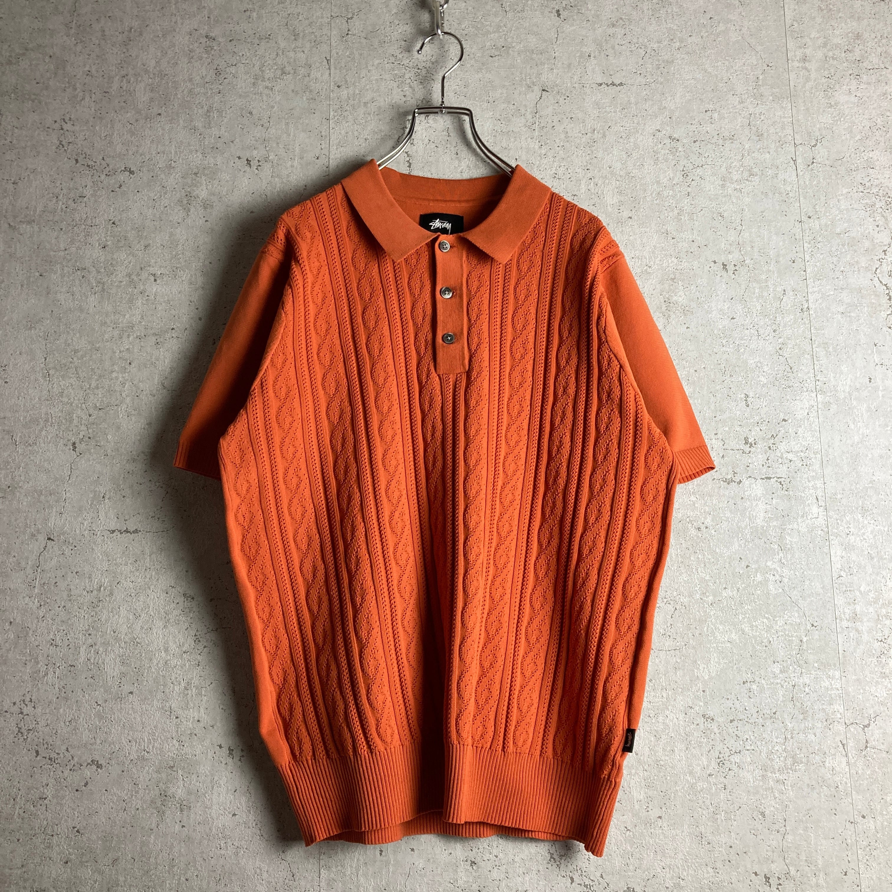 STUSSY Cable Ss summer polo knit | hanome。