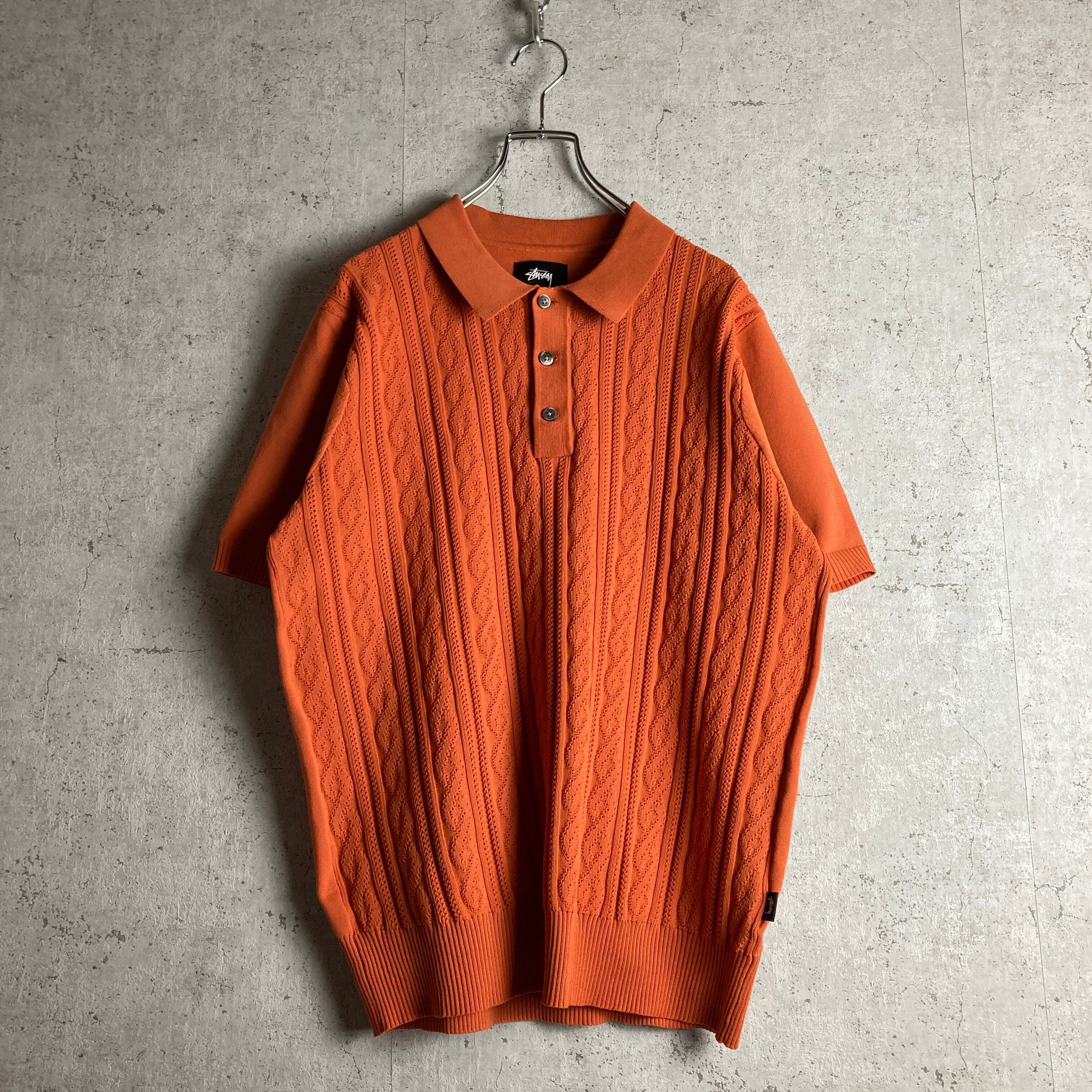 Stussy(ステューシー) Cable Ss summer polo knit