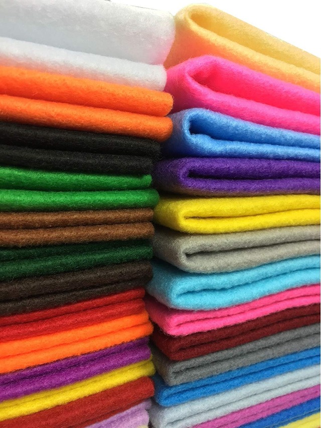 【2022最新】カラフル 40枚 フェルト DIY手芸用 生地 柔らかいタイプ 1.5mm厚さ (30cm x 30cm)