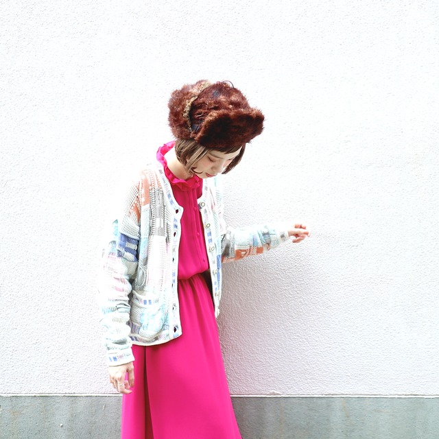 rose color & frill chiffon_OP