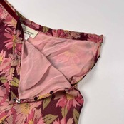 イタリア製 シルク100% Blumarine Anna Molinari ブルマリン アンナ・モリナーリ 花柄 シースルー フレア スカート 38 /絹/高級