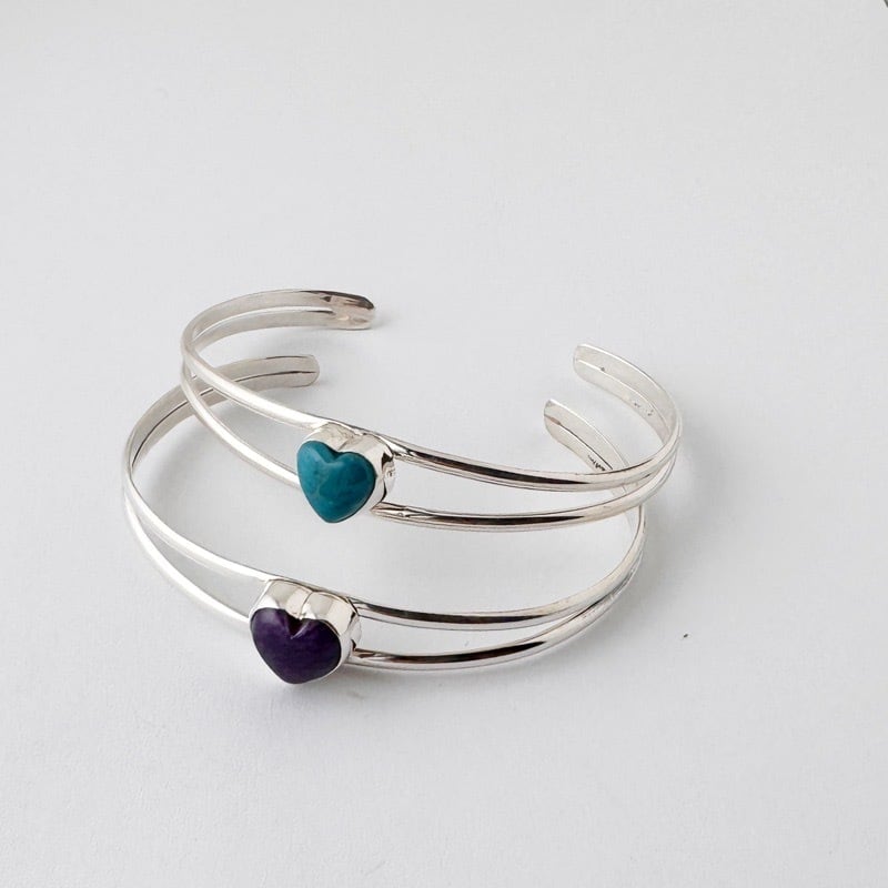 Indian Jewelry 》ハート キングマン ターコイズ /チャロアイト