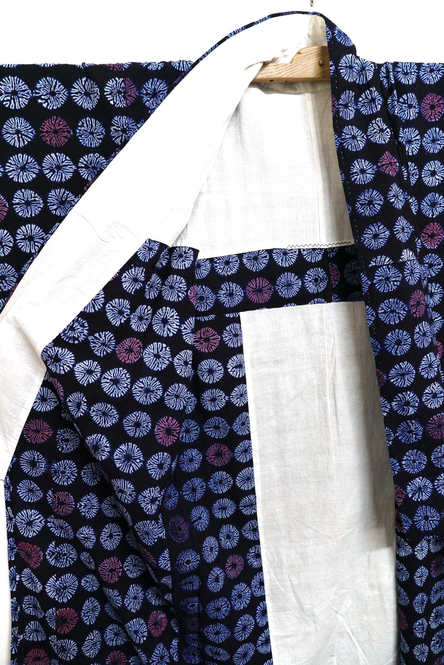 有松絞り　絞り浴衣　浴衣　ヴィンテージ 3397R1 有松絞り 浴衣 木綿 昭和レトロ ヴィンテージ 古布 和装