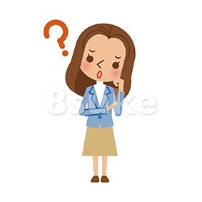 イラスト素材:悩んでいる若い女性(ベクター・JPG)