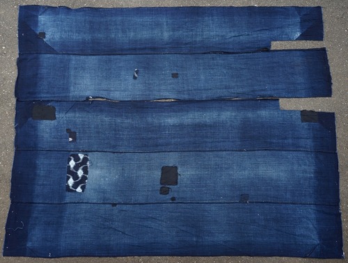 藍無地 5幅 ボロ 襤褸 継ぎ当て 継ぎ接ぎ 藍染木綿古布 リメイク素材 経年変化 BORO  INDIGO  JAPAN BLUE