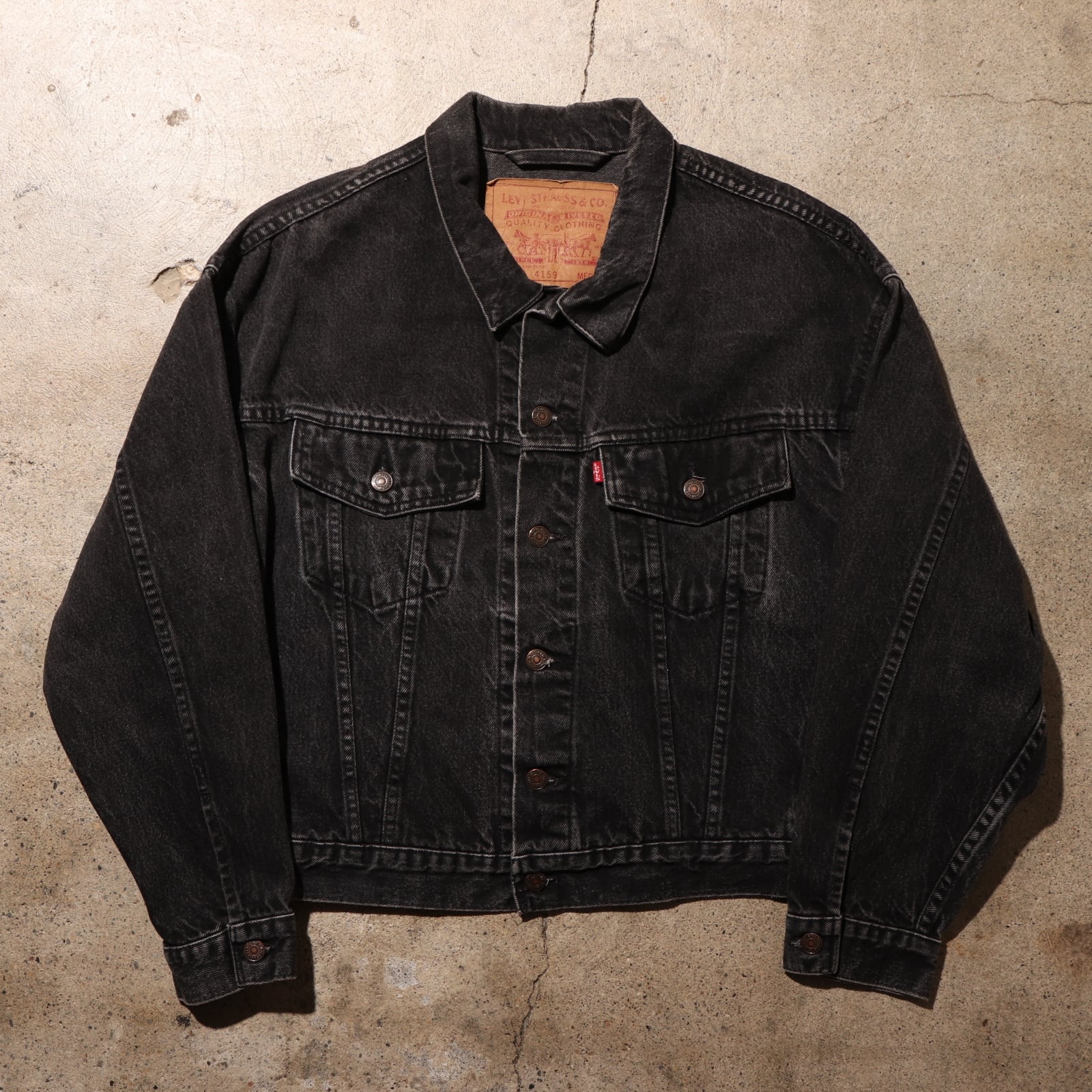 美品 M 92年 米国製 70598 Levi's ブラックデニムジャケット 黒