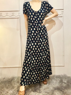 Rykiel ネイビーフラワードレス　lot20512