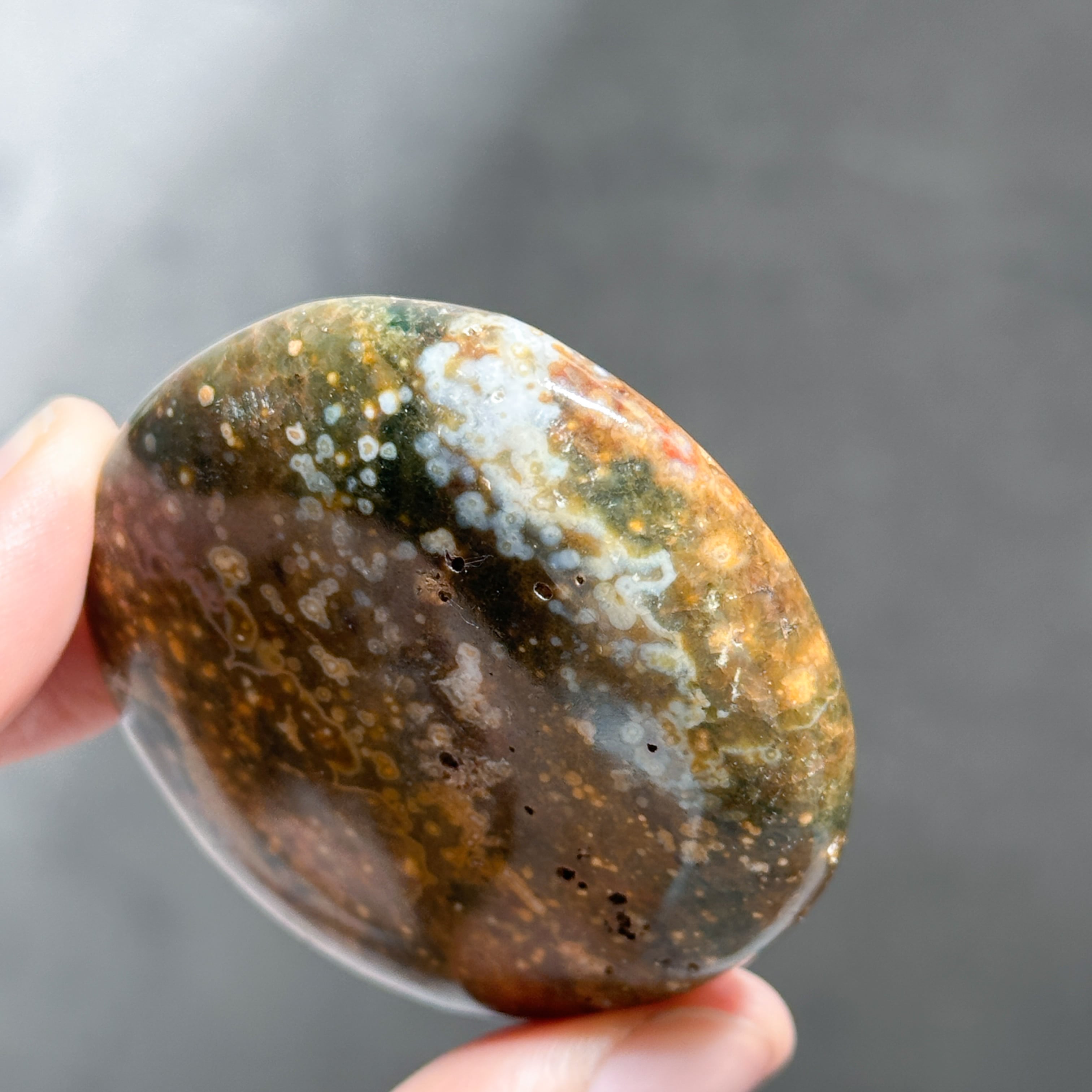 オーシャンジャスパー パームストーン52◇ Ocean Jasper ◇天然石