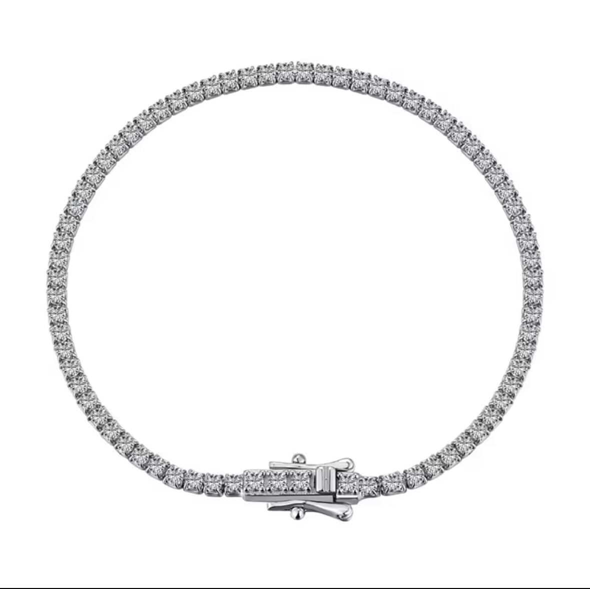 4mmモアサナイトテニスチェーン | Blackrock jewelry