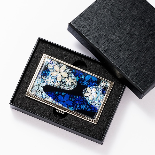 天然貝名刺カードケース（夢桜 -優-）螺鈿アート｜ギフト・プレゼントにおすすめ