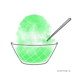 かき氷 メロンシロップ　 shaved ice melon syrup