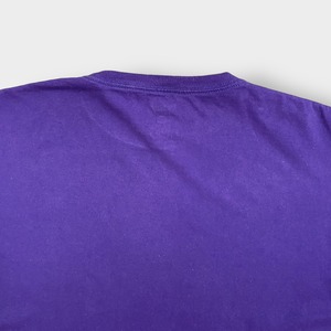 【PROEDGE】TCU カレッジ ロゴ プリントTシャツ テキサスクリスチャン大学 Horned Frogs football フットボール パープル L 半袖 us古着