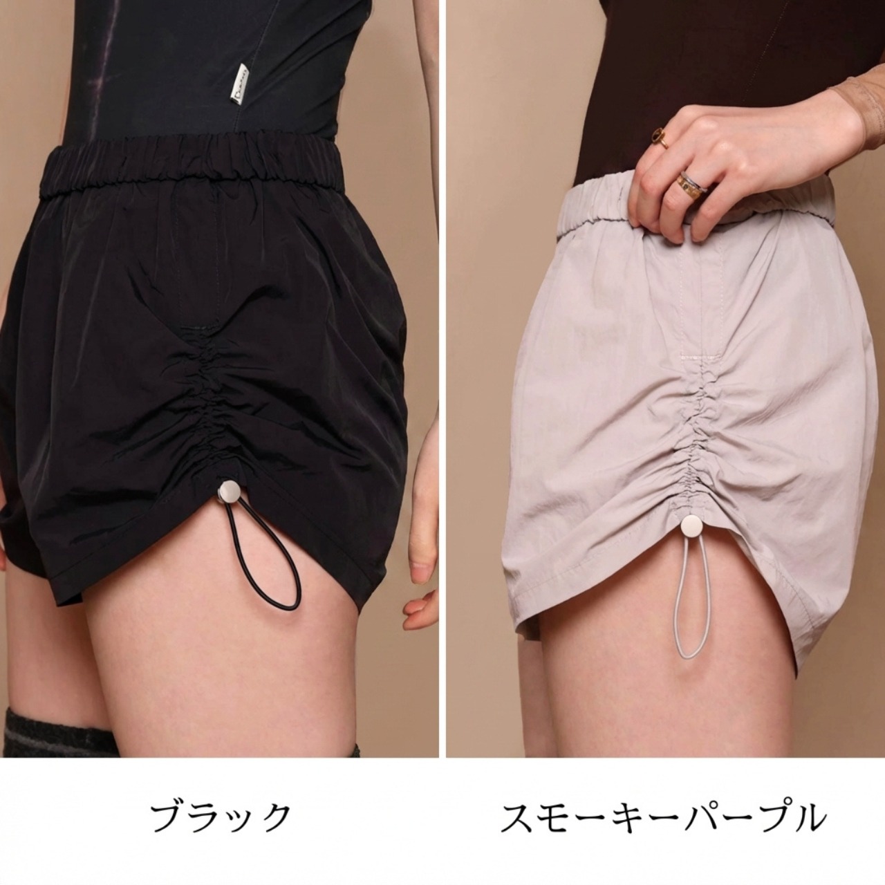 サイドシャーリング ドローパンツ 2色展開 L1408