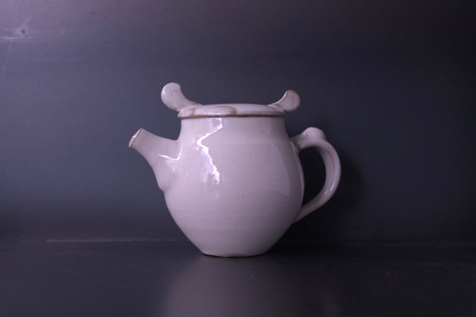 荒賀文成 粉引後手急須