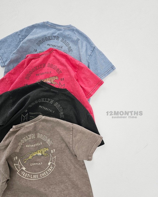 【取寄】12months｜good cheetah pigment tee｜グッドチーターピグメントT｜7-adult｜kids&jr&adult｜26 summer