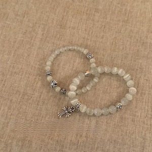 ハンドメイド おしゃれ 十字型 天然石 手作り ブレスレット
