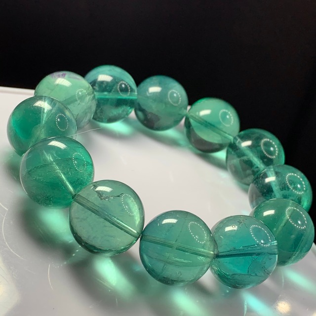 f48大玉♪グリーンフローライトブレスレット