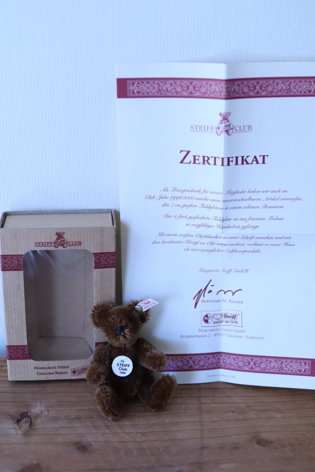 ヴィンテージ シュタイフクラブ テディベア SteiffClub1999