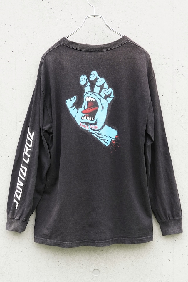 SANTA CRUZ Screaming Hand Long Sleeve T-Shirt / Faded Black / Made in Mexico / L