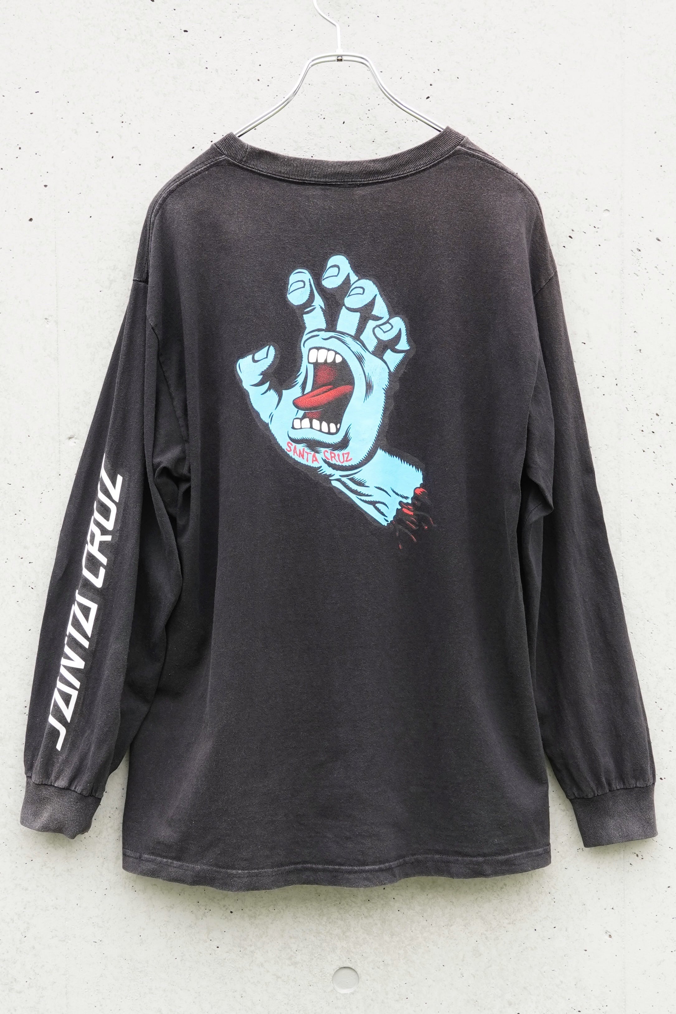 SANTA CRUZ Screaming Hand Long Sleeve T-Shirt / Faded Black / Made in Mexico / L