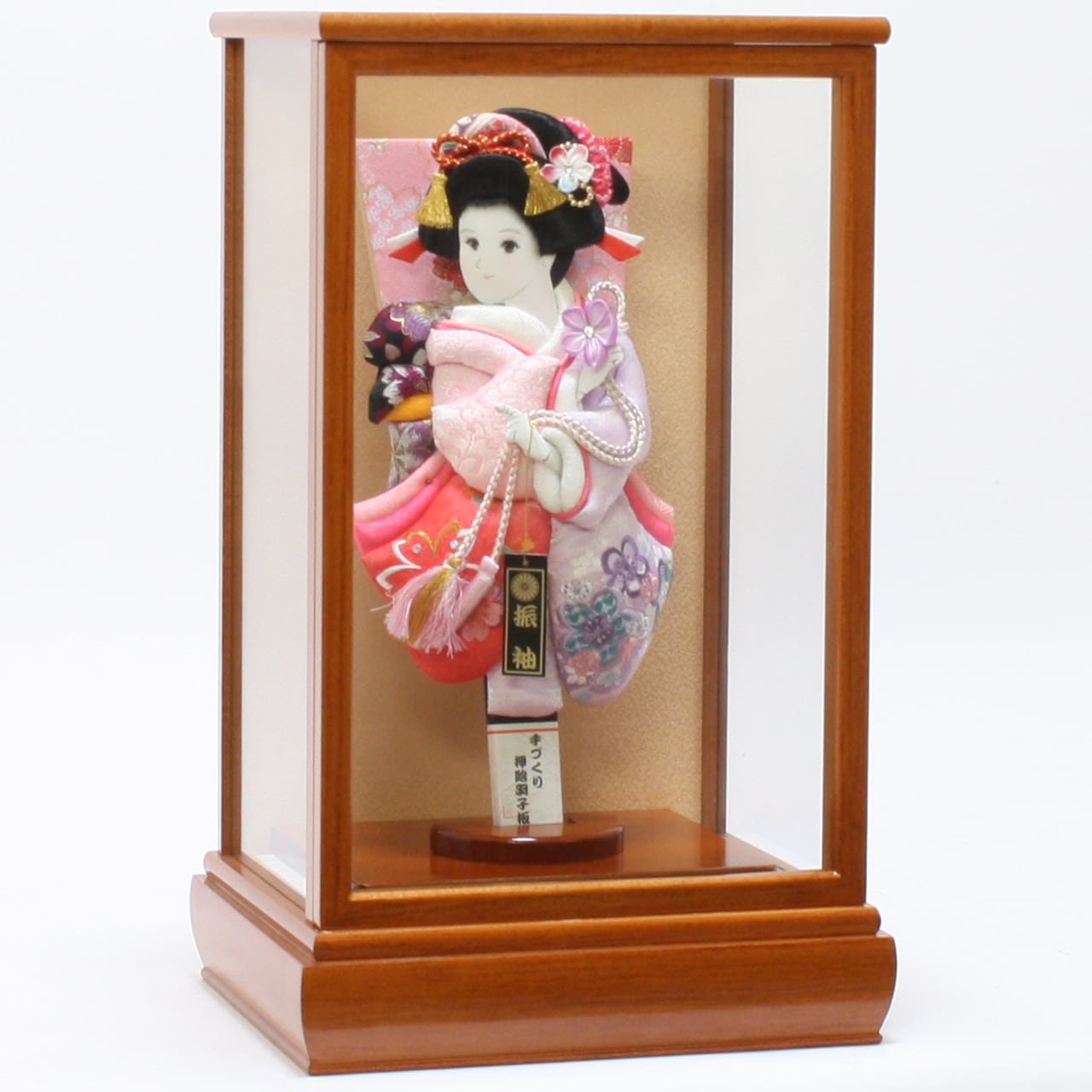 【展示品限り】正月飾り　羽子板　ケース飾り　※閉店セール　H34 羽子板飾り《商品コード》10310-0134 花振袖 刺繍 10110-0141 羽子板