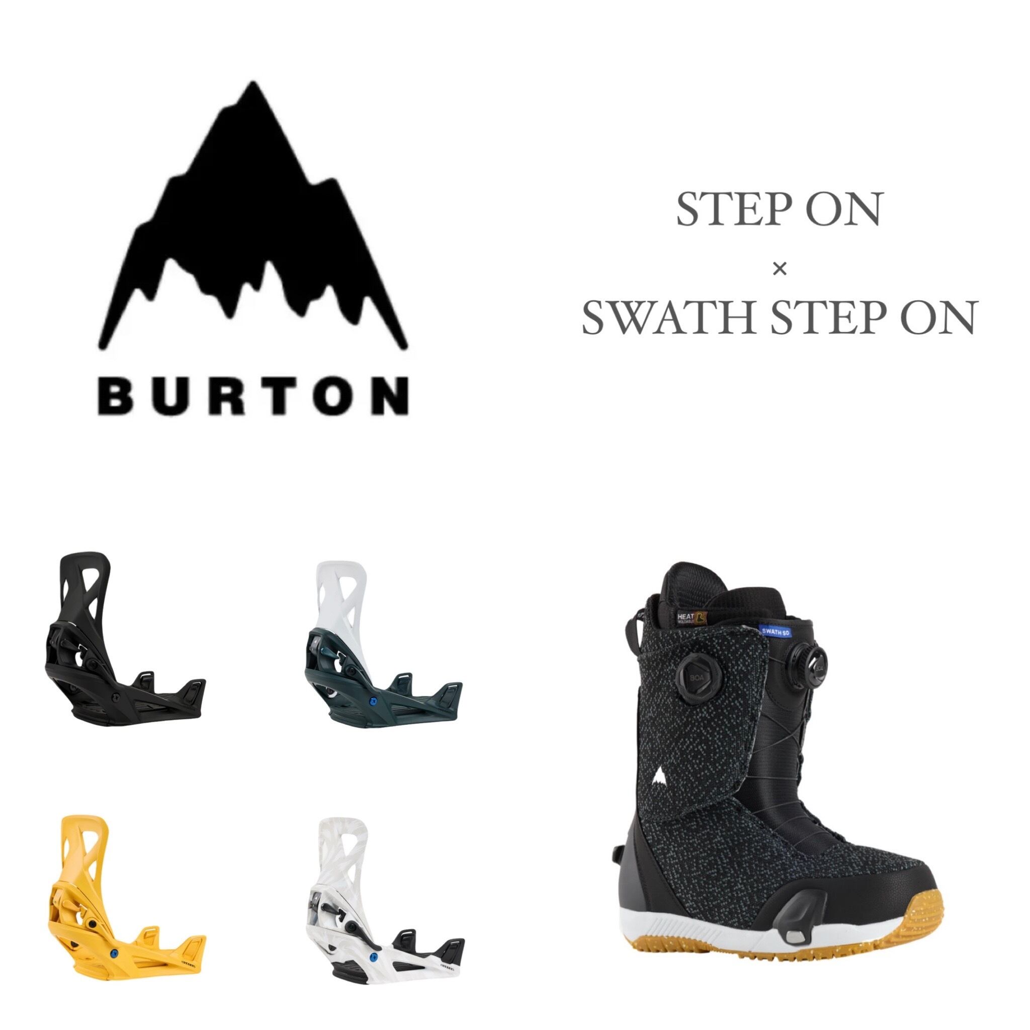 24-25モデル . BURTON .『 STEP ON × SWATH STEP ON 』. Black 