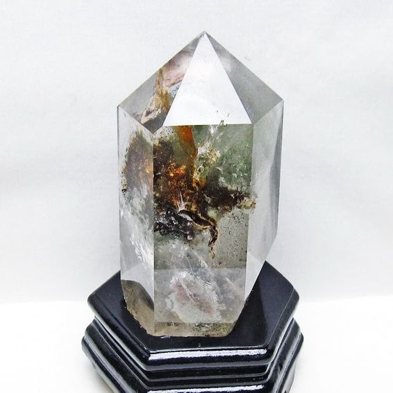 1.3Kg グリーンファントム 六角柱 台座付属 一点物 152-3833