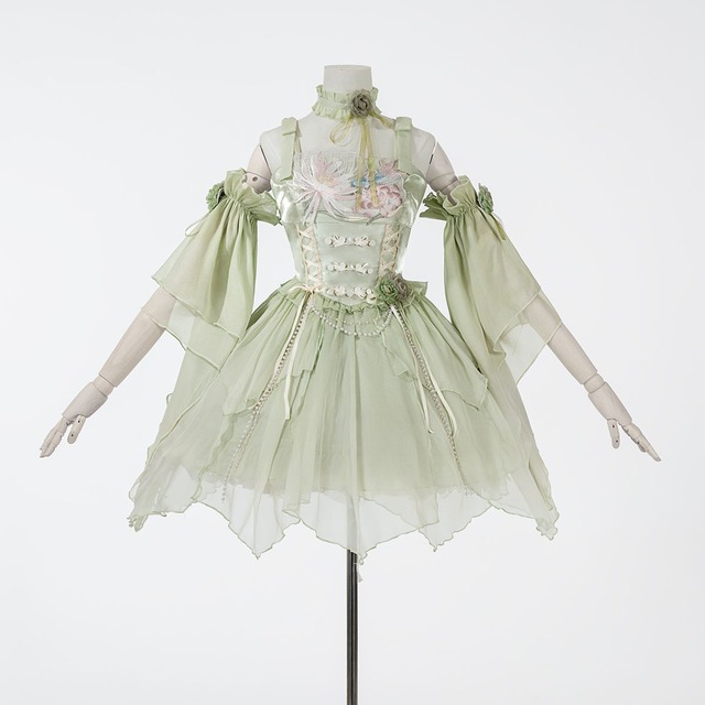 チャイナ風フリル姫袖ドレスセット